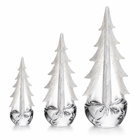 Luxuriöses Glas-Weihnachtsbaum-Ornament-Set Kristall-Feiertagsbaum-Figuren-Dekoration mit Standfuß in 8/12/16 Zoll Größen für Zuhause und Tisch