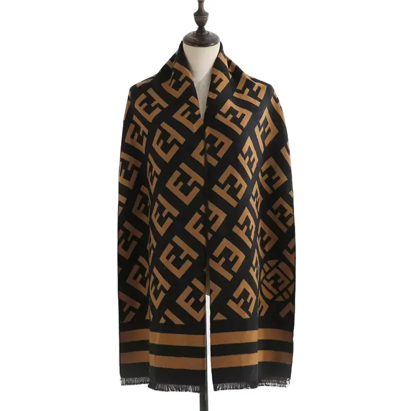 Vrouwen Winter Warm Vintage Print Kasjmier Sjaal Pashmina Sjaal Dames Outdoor Deken Wraps Lange Cape