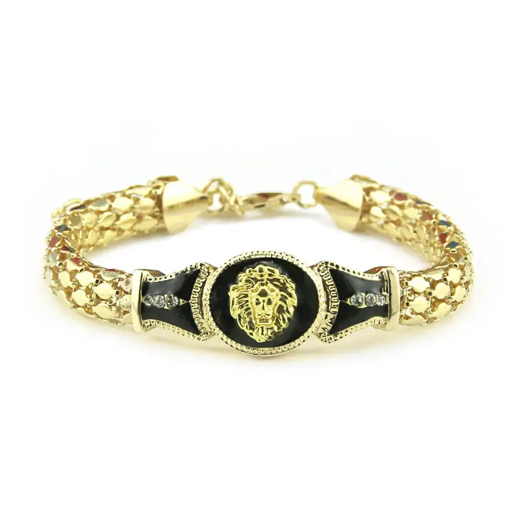 Fashion Gold Plated Bracelet jewelry snake bone bracelet lion head diamond Bracelets Hip Hop Jewelry for Men Women