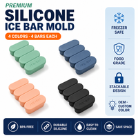 Moule à glaçons en silicone alimentaire empilable avec couvercle pour bouteille d'eau, gobelet et boissons – Bac à bâtonnets de glace en silicone