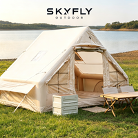 Tente de camping auto-gonflable Oxford, petite, portable, imperméable, 6,3 m², double porte en U, fabrication OEM