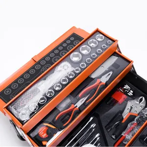 Delicate Stretch iron box 85 pcs portable bicycle repairing tool kits for heavy duty