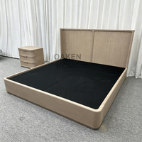 Ventes d'usine OAKEN, meubles de chambre à coucher américains en rotin avec cadre de lit en chêne, ensemble de meubles de chambre à coucher sur mesure pour la maison