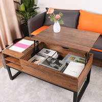 Table basse élévatrice industrielle moderne vintage Bureau à panneaux en bois à prix équitable pour le salon, les meubles de maison