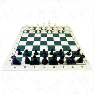 16 "katlanır Roll Up yetişkinler için satranç oyunu seti taşınabilir seyahat tahta oyunları turnuva satranç seti