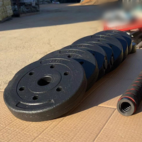 Logo personnalisé réglable 10kg-50kg ensemble d'haltères en PVC Fitness à domicile poids libres pour la musculation en salle de sport