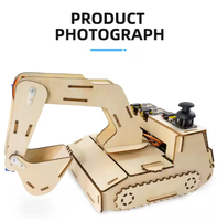Keyestudio-Kit de aprendizaje para excavadora DIY, tablero de montaje, de madera, inteligente, para Microbit
