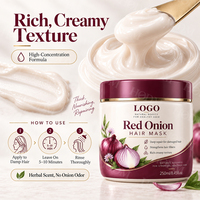Masque capillaire à l'oignon rouge pour cheveux décolorés et colorés - Traitement réparateur en profondeur et anti-casse - Marque privée OEM