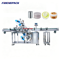 Machine d'étiquetage automatique de bouteilles rondes à grande vitesse UPK, applicateur d'étiquettes plates sur le dessus, machine d'étiquetage de boîtes en plastique