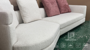 Conjunto de Sala de Estar de Lujo Estilo Italiano, Muy Popular, con Tapicería Curva de Tela, Conjunto de Lujo para Sala de Estar - Product Image 2