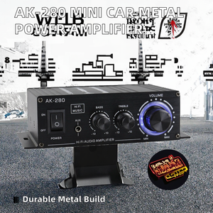 Amplificador de Coche Mini DeDs D2253 AK-280, Amplificador de Potencia Metálico de 2.0 Canales - Product Image 2