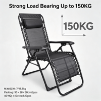Chaise pliante d'extérieur moderne de haute qualité, réglable, confortable, respirante, en maille, portable, chaise longue de plage zéro gravité