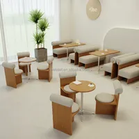 Ensemble table et chaises en contreplaqué moderne, durable et de haute qualité avec mousse haute densité pour restaurant, banquet, stand et café