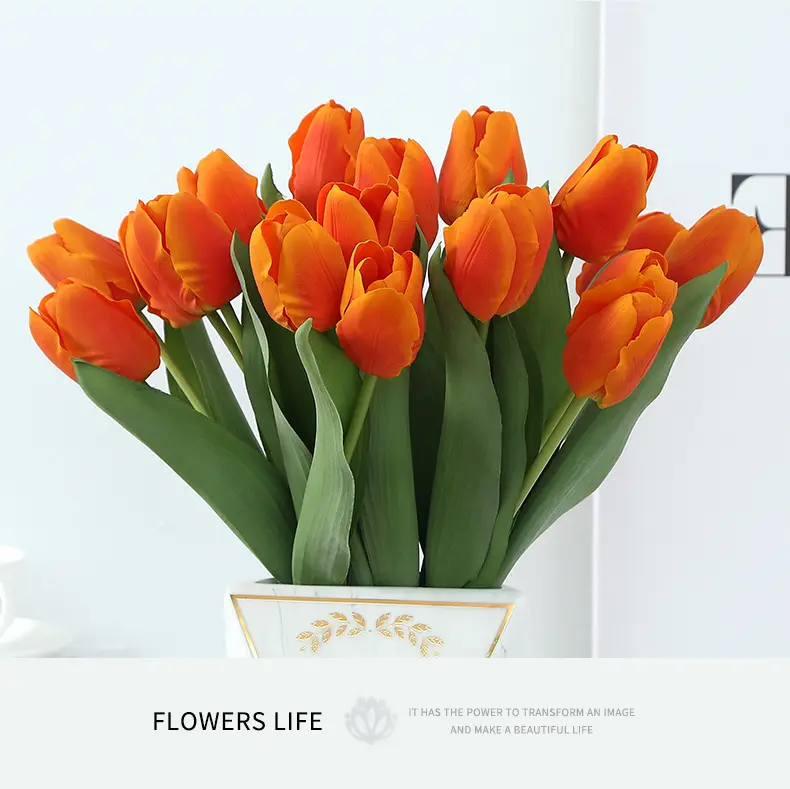 Colorful Tulips Artificial Flowers Real Touch Hot Sale Tulips Faux Flowers for Home Wedding Decoration