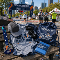 Kit de finisseur de marathon personnalisé avec logo : Médaille, T-shirt, Sac à cordon, Casquette de course, Bandeau anti-transpiration, Serviette rafraîchissante – Fournitures pour événements sportifs