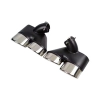 Accessoires de voiture Tuyau d'échappement en acier inoxydable Gorge de queue Noir Double Embout de silencieux Accessoire extérieur de voiture en acier inoxydable