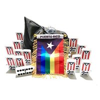 Ensemble de dominos de Porto Rico Drapeau complet de taille jumbo comprenant un tampon de score Marque de juxing écologique en urée et en mélamine