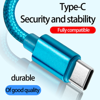 Cable de Carga Rápida USB a Tipo C con Trenzado de Nailon, Cable Resistente al Desgaste, Cable de Transferencia de Alta Velocidad para Teléfonos Inteligentes Android