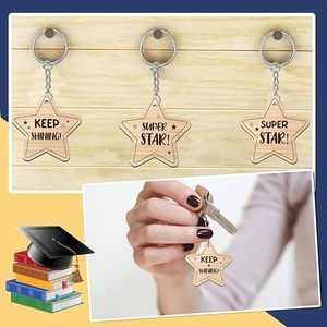 Portachiavi in Legno '<span class=keywords><strong>Sei</strong></span> una Stella' all'Ingrosso e Sacchetti in Organza, Regali per il Ritorno a Scuola per Studenti, Insegnanti, Colleghi - Product Image 6