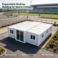 Bâtiment préfabriqué modulaire extensible à double aile, installation rapide, pour usage sportif, scolaire, résidentiel et hôtelier