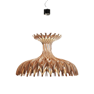 Luce minimalista a Led in legno a soffitto popolare sala da pranzo moderna ristorante Villa Hotel decorazione artistica lampadario in legno - Product Image 6