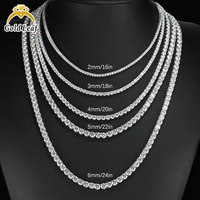 Passer le Test de Diamant 2mm 3mm 4mm 5mm 6.5mm 925 Argent Moissanite Diamant Tennis Collier Bijoux De Mode pour Hommes Femmes