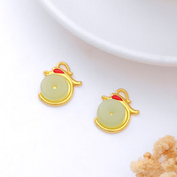 Venta al por mayor 18K chapado en oro joyería encantos Jade colgante accesorios para DIY collar pendientes y pulseras
