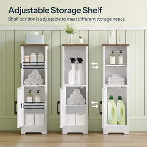 Gabinete de Almacenamiento Pequeño para Baño, Gabinete de Almacenamiento de Esquina Estilo Rústico con 2 Puertas y Estantes Ajustables, Gabinete para Papel Higiénico - Product Image 5