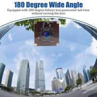 2MP Global Shutter 1080P 90FPS Módulo de cámara USB gran angular con lente ojo de pez de 180 grados Controlador libre UVC para disparos de alta velocidad