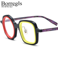 Monture de lunettes en acétate Borregls pour femme, collection 2026, lunettes de vue vintage irrégulières de haute qualité, montures optiques homme 19356
