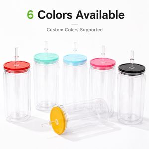 Nuevo Vaso de Plástico de Doble Pared con Degradado Esmerilado de 16 oz con Pajita para Smoothies y Batidos - Product Image 2