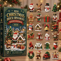 Calendrier de l'Avent miniature de Noël avec 24 briques décoratives