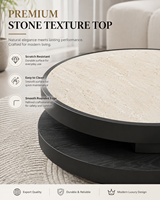 Table d'appoint contemporaine à niveaux avec double plateau rond, mobilier de salon moderne, fabricant OEM