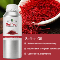 Huile de Safran Naturelle en Gros, Huile Absolue de Crocus Sativus, Éclaircissante pour le Visage, Soin de la Peau, Parfum, Matière Première Cosmétique