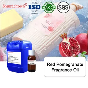 Óleo de fragrância de romã vermelha frutado para shampoo, comprimidos e gel de banho, sabonetes de banho