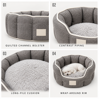 Coussin rond pour animaux de compagnie, nid douillet pour chat et chien, coussin en peluche doux, lavable, lit de couchage pour petits animaux