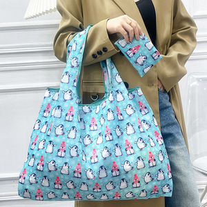 Large <b>Foldable</b> Shopping <b>Bag</b> Waterproof Elephant Pattern Grocery <b>Bag</b> Portable Reusable Supermarket Tote <b>Bag</b> - Product Image 2