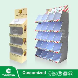 Estante de exhibición de venta al por menor de supermercado personalizado, soporte de exhibición emergente de cartón corrugado, soporte de exhibición de frutas y verduras - Product Image 5