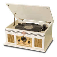 Phonographe — lecteur d'enregistrement en bois et vinyle, platine hi-fi rétro à trois vitesses, phonographe