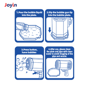 Pistola de burbujas eléctrica, 69 agujeros, fabricante de burbujas alimentado por batería, juguete para exteriores con dos soluciones de burbujas de 50ML - Product Image 5