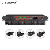 GTSVSOMA Séquenceur d'alimentation professionnel 10 canaux 6000W AC 100-240V avec écran rétroéclairé en métal pour ordinateurs portables/PC/TV/smartphones