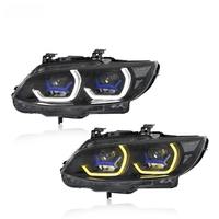 Nouveaux phares de voiture LED style Ikon, double couleur DRL, 12V 4000 Lm, Plug and Play, pièces de mise à niveau pour Série 3 E92 E93 2006-2010