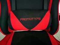 Fauteuil de travail inclinable pour ordinateur et jeux PC, logo personnalisé, chaise de jeu noire et rouge en tissu
