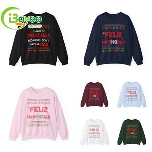 Хлопковая толстовка унисекс с графическим принтом и надписью, рождественская, с круглым вырезом, из плотного хлопка - Product Image 2