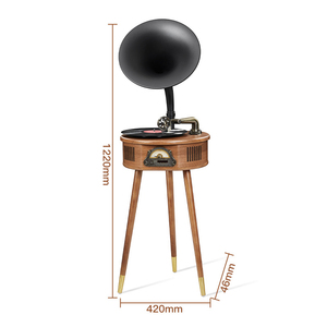 Retro Multi Function Floor <b>Standing</b> Gramophone <b>Speaker</b> With FM Radio For Home Living Room Use USB TF Card Slot Wood Material - Product Image 1