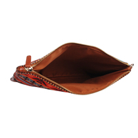 Dompet Kulit PU Kanvas Tribal Elang Wanita 100 Buah yang Dapat Disesuaikan, Dompet Tradisional Oranye Aztec, Gelang Peradaban Maya