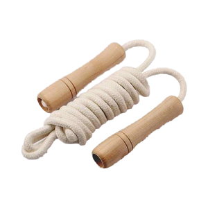 Cuerda de Saltar Ajustable de Algodón Trenzado con Mango de Madera para Entrenamientos Personales y Grupales, Artículo Promocional al por Mayor - Product Image 4