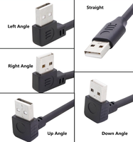 Câble enroulé USB 2.0 mâle à femelle à 90 degrés