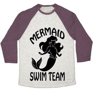 Maglietta da baseball unisex Tri-Blend della squadra di nuoto Mermaid - Product Image 4