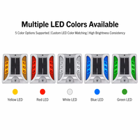 Borne de signalisation routière solaire LED en alliage d'aluminium avec logo personnalisé, haute intensité, réflecteur prismatique, indice de protection IP68 pour la sécurité routière